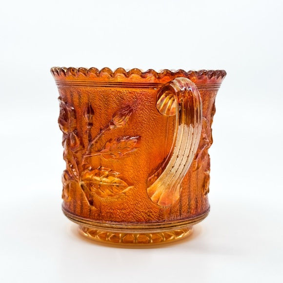 Imperial Glass 1920s Lustre Rose Marigold Carnival Glass Spooner Open Sugar Bowl - Picture 3 of 16